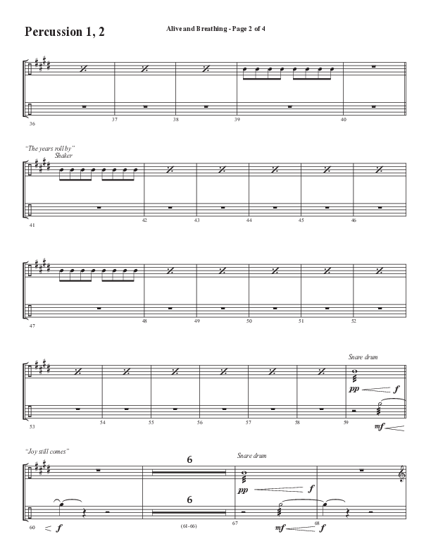 Alive And Breathing (Choral Anthem SATB) Percussion (Semsen Music / Arr. Daniel Semsen)