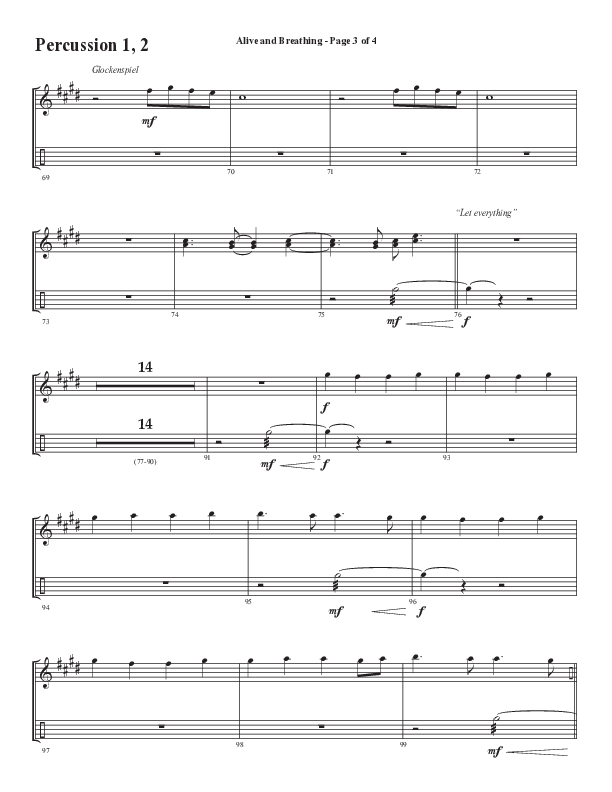 Alive And Breathing (Choral Anthem SATB) Percussion (Semsen Music / Arr. Daniel Semsen)