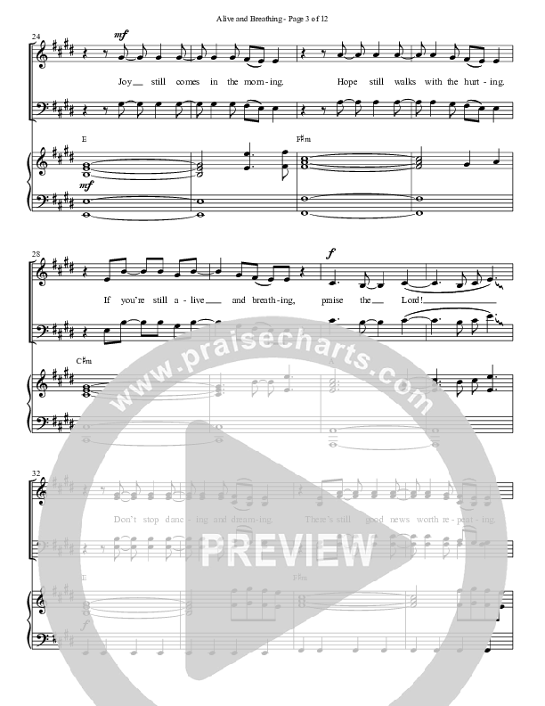 Alive And Breathing (Choral Anthem SATB) Anthem (SATB/Piano) (Semsen Music / Arr. Daniel Semsen)