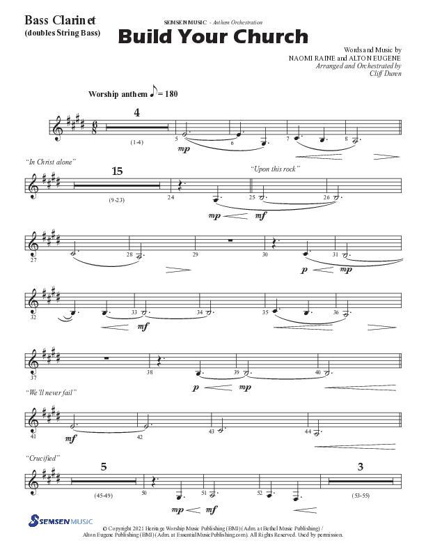 Build Your Church (Choral Anthem SATB) Bass Clarinet (Semsen Music / Arr. Cliff Duren)