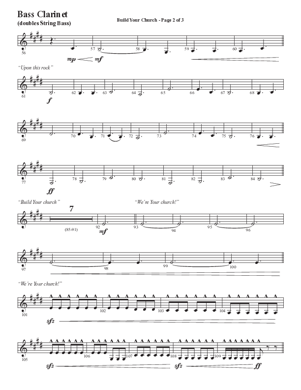 Build Your Church (Choral Anthem SATB) Bass Clarinet (Semsen Music / Arr. Cliff Duren)