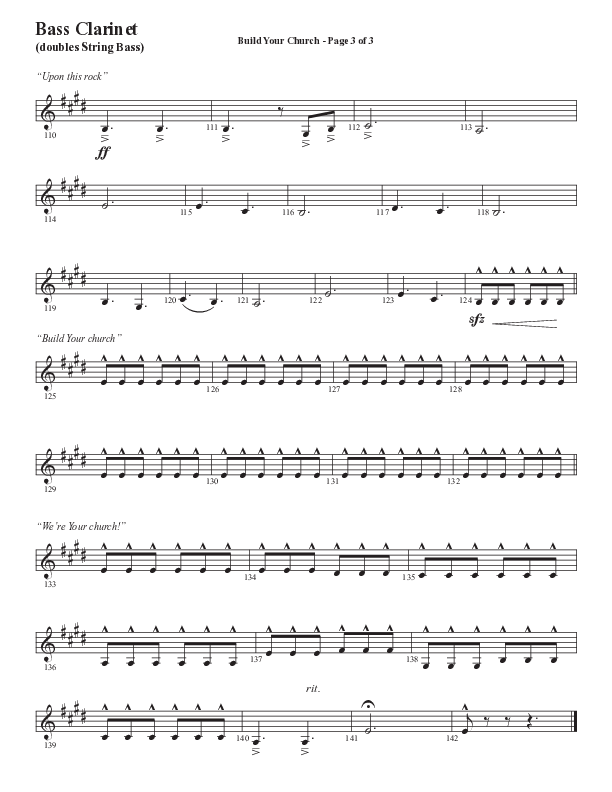 Build Your Church (Choral Anthem SATB) Bass Clarinet (Semsen Music / Arr. Cliff Duren)