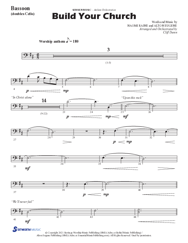 Build Your Church (Choral Anthem SATB) Bassoon (Semsen Music / Arr. Cliff Duren)