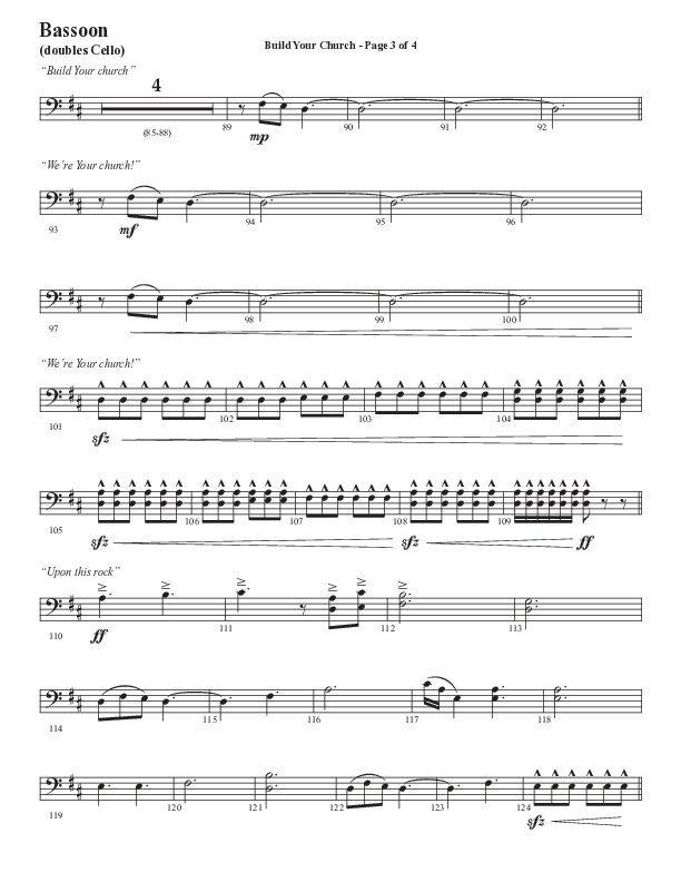 Build Your Church (Choral Anthem SATB) Bassoon (Semsen Music / Arr. Cliff Duren)