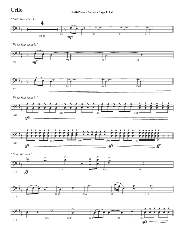 Build Your Church (Choral Anthem SATB) Cello (Semsen Music / Arr. Cliff Duren)