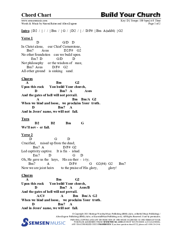 Build Your Church (Choral Anthem SATB) Chords & Lead Sheet (Semsen Music / Arr. Cliff Duren)