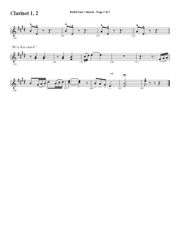 Build Your Church (Choral Anthem SATB) Clarinet 1/2 (Semsen Music / Arr. Cliff Duren)
