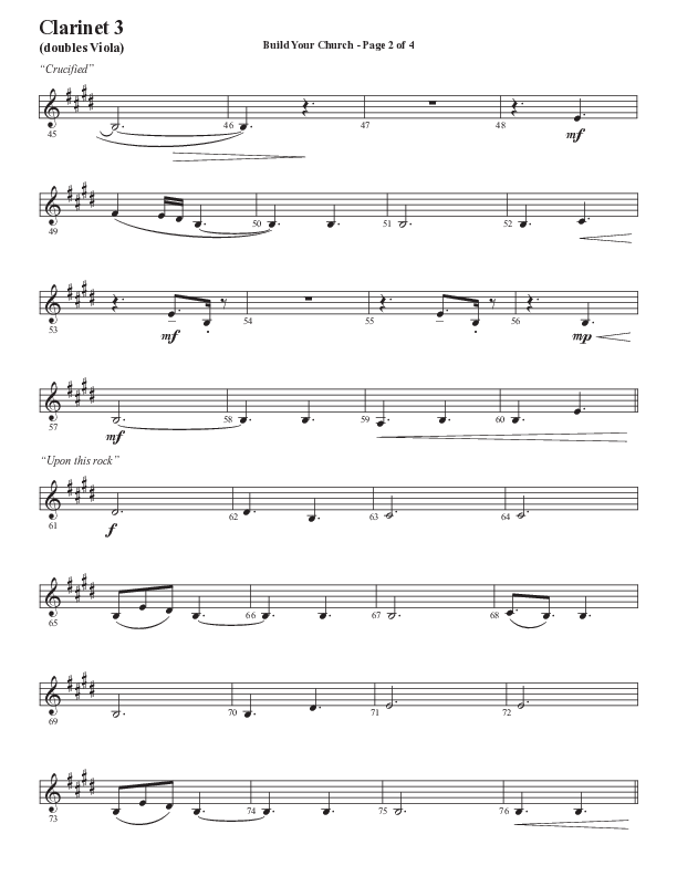 Build Your Church (Choral Anthem SATB) Clarinet 3 (Semsen Music / Arr. Cliff Duren)