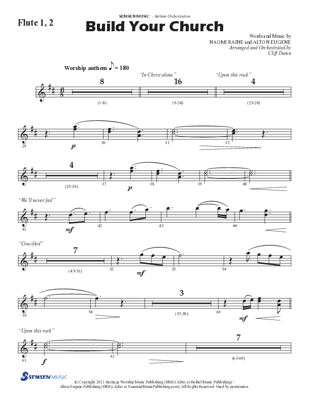 Build Your Church (Choral Anthem SATB) Flute 1/2 (Semsen Music / Arr. Cliff Duren)