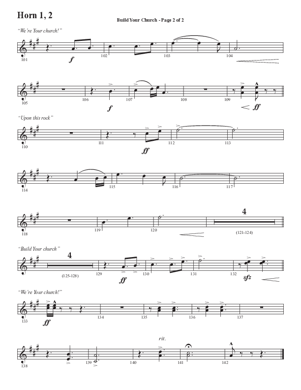 Build Your Church (Choral Anthem SATB) French Horn 1/2 (Semsen Music / Arr. Cliff Duren)