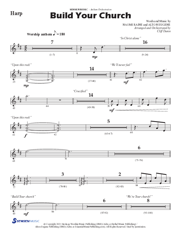 Build Your Church (Choral Anthem SATB) Harp (Semsen Music / Arr. Cliff Duren)