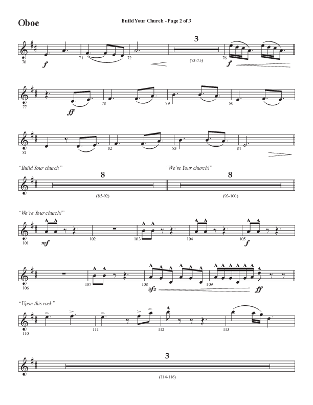 Build Your Church (Choral Anthem SATB) Oboe (Semsen Music / Arr. Cliff Duren)