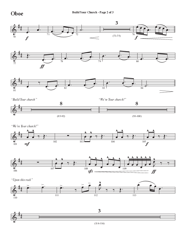 Build Your Church (Choral Anthem SATB) Oboe (Semsen Music / Arr. Cliff Duren)