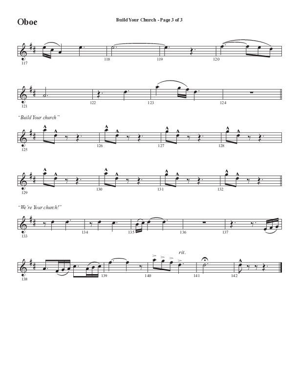 Build Your Church (Choral Anthem SATB) Oboe (Semsen Music / Arr. Cliff Duren)