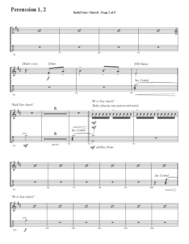 Build Your Church (Choral Anthem SATB) Percussion 1/2 (Semsen Music / Arr. Cliff Duren)