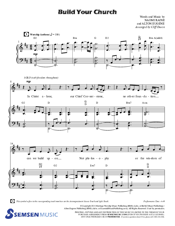 Build Your Church (Choral Anthem SATB) Anthem (SATB/Piano) (Semsen Music / Arr. Cliff Duren)