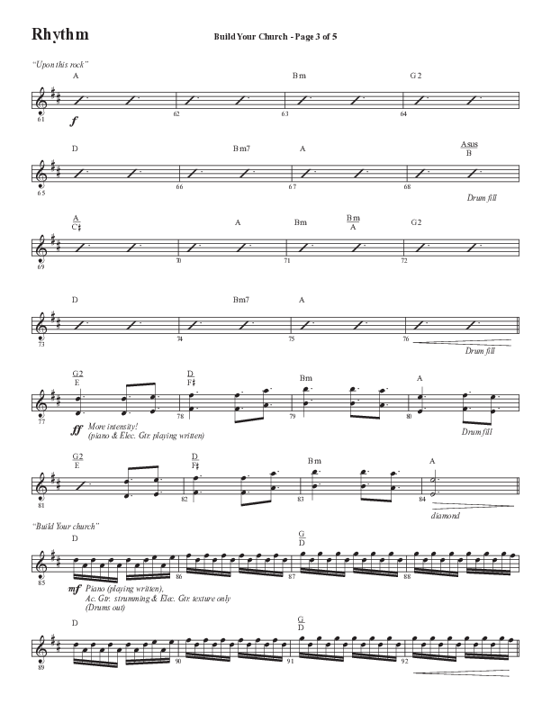 Build Your Church (Choral Anthem SATB) Rhythm Chart (Semsen Music / Arr. Cliff Duren)