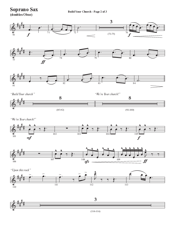 Build Your Church (Choral Anthem SATB) Soprano Sax (Semsen Music / Arr. Cliff Duren)