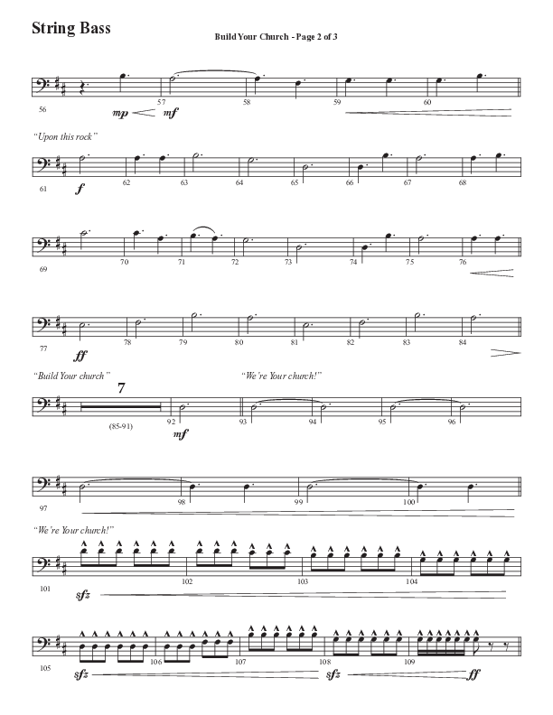 Build Your Church (Choral Anthem SATB) String Bass (Semsen Music / Arr. Cliff Duren)