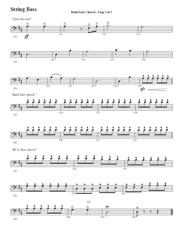 Build Your Church (Choral Anthem SATB) String Bass (Semsen Music / Arr. Cliff Duren)