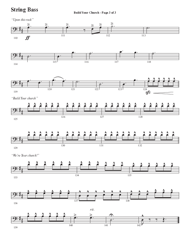 Build Your Church (Choral Anthem SATB) String Bass (Semsen Music / Arr. Cliff Duren)