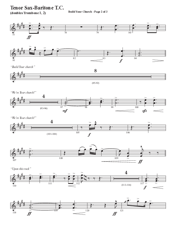 Build Your Church (Choral Anthem SATB) Tenor Sax/Baritone T.C. (Semsen Music / Arr. Cliff Duren)