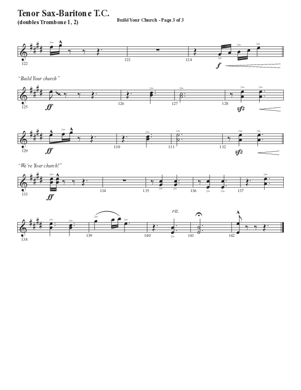 Build Your Church (Choral Anthem SATB) Tenor Sax/Baritone T.C. (Semsen Music / Arr. Cliff Duren)