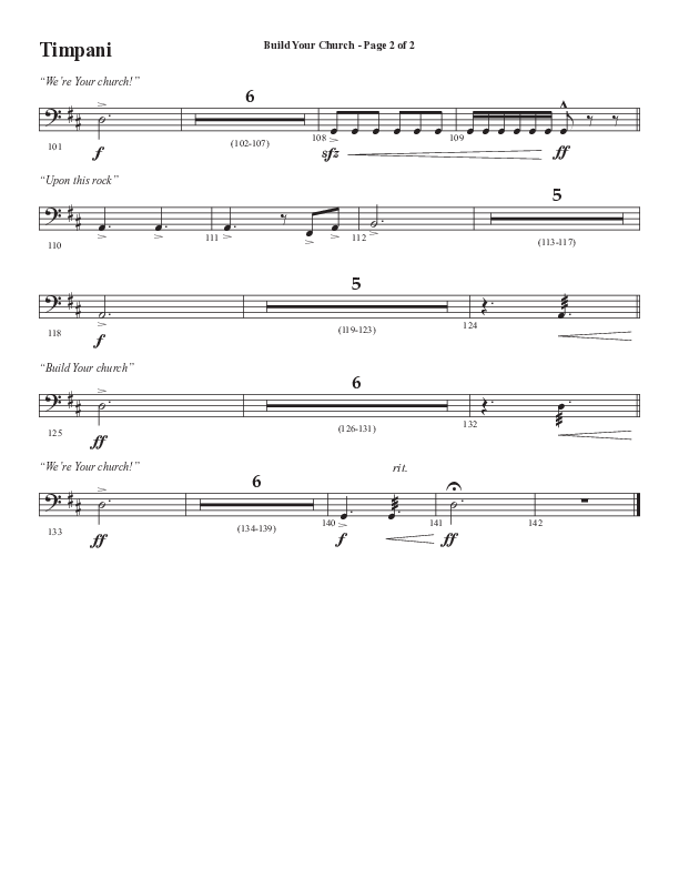Build Your Church (Choral Anthem SATB) Timpani (Semsen Music / Arr. Cliff Duren)