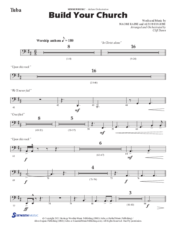 Build Your Church (Choral Anthem SATB) Tuba (Semsen Music / Arr. Cliff Duren)