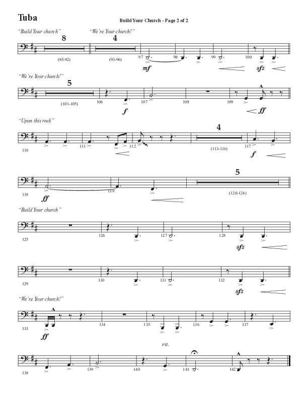 Build Your Church (Choral Anthem SATB) Tuba (Semsen Music / Arr. Cliff Duren)