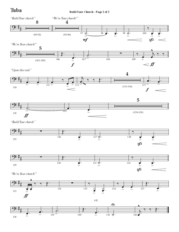 Build Your Church (Choral Anthem SATB) Tuba (Semsen Music / Arr. Cliff Duren)