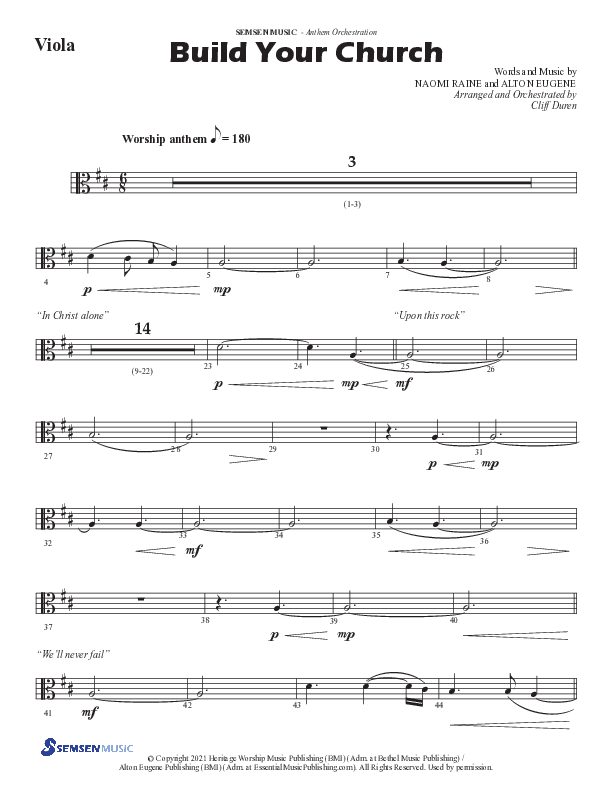 Build Your Church (Choral Anthem SATB) Viola (Semsen Music / Arr. Cliff Duren)