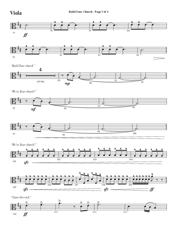 Build Your Church (Choral Anthem SATB) Viola (Semsen Music / Arr. Cliff Duren)