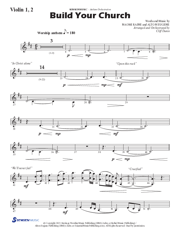 Build Your Church (Choral Anthem SATB) Violin 1/2 (Semsen Music / Arr. Cliff Duren)