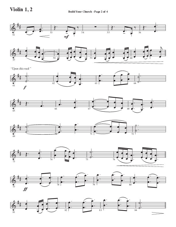 Build Your Church (Choral Anthem SATB) Violin 1/2 (Semsen Music / Arr. Cliff Duren)