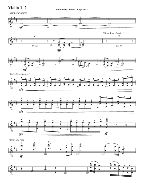 Build Your Church (Choral Anthem SATB) Violin 1/2 (Semsen Music / Arr. Cliff Duren)
