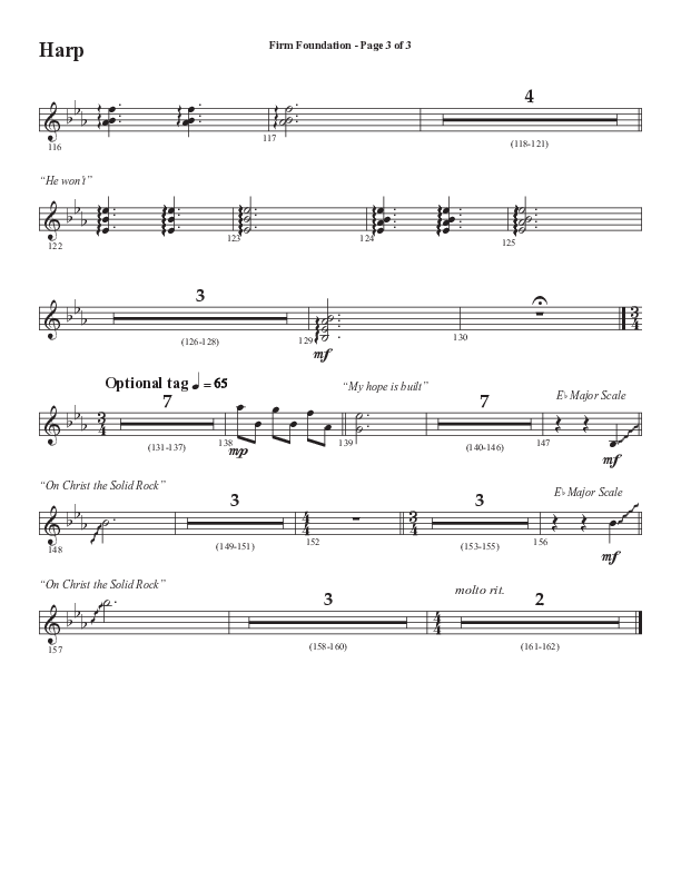 Firm Foundation (He Won't) (Choral Anthem SATB) Harp (Semsen Music / Arr. Cliff Duren)