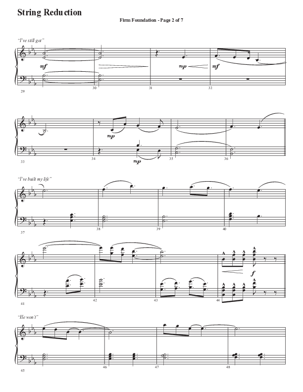 Firm Foundation (He Won't) (Choral Anthem SATB) String Reduction (Semsen Music / Arr. Cliff Duren)