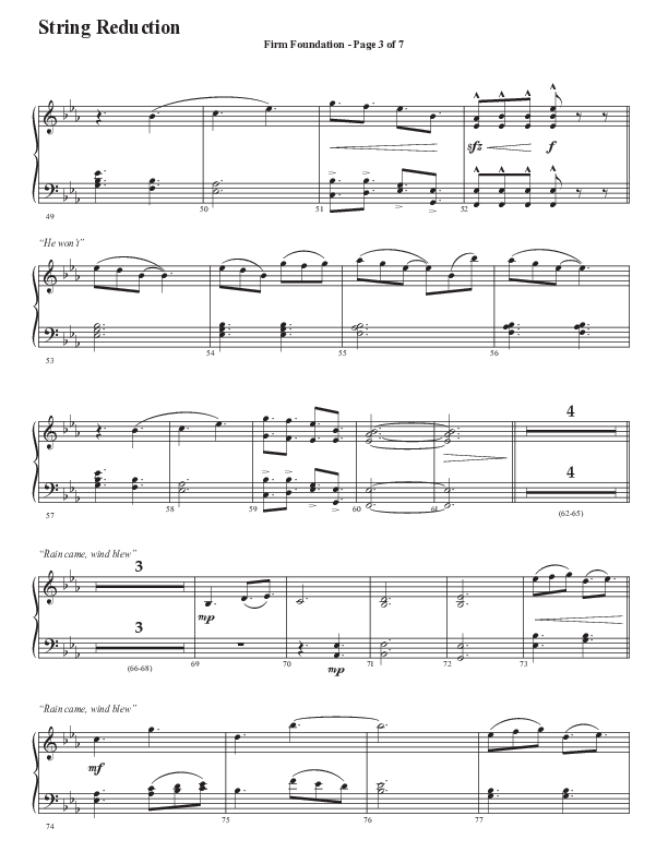 Firm Foundation (He Won't) (Choral Anthem SATB) String Reduction (Semsen Music / Arr. Cliff Duren)