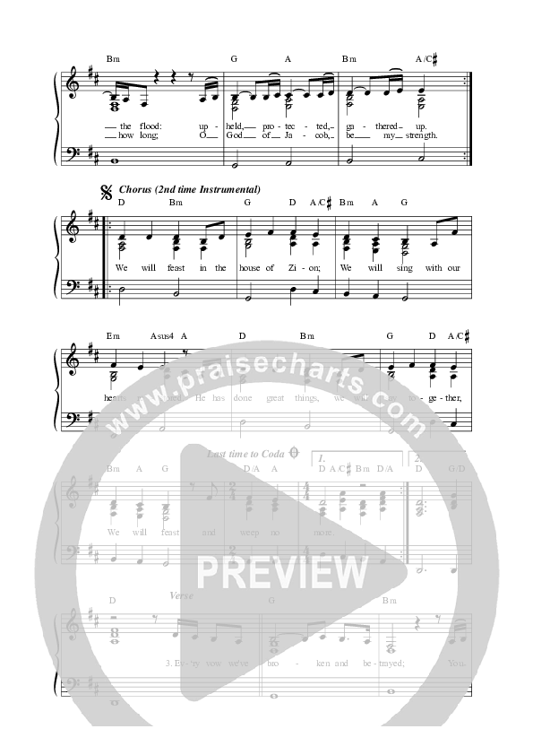 We Will Feast In The House Of Zion Lead Sheet Melody (Anchor Hymns)