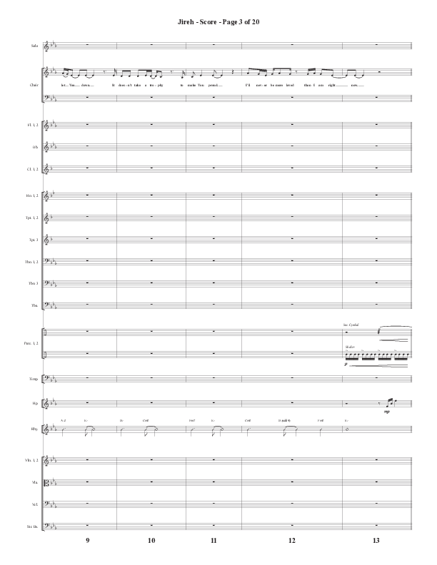 Jireh (Choral Anthem SATB) Orchestration (Semsen Music / Arr. Cliff Duren)