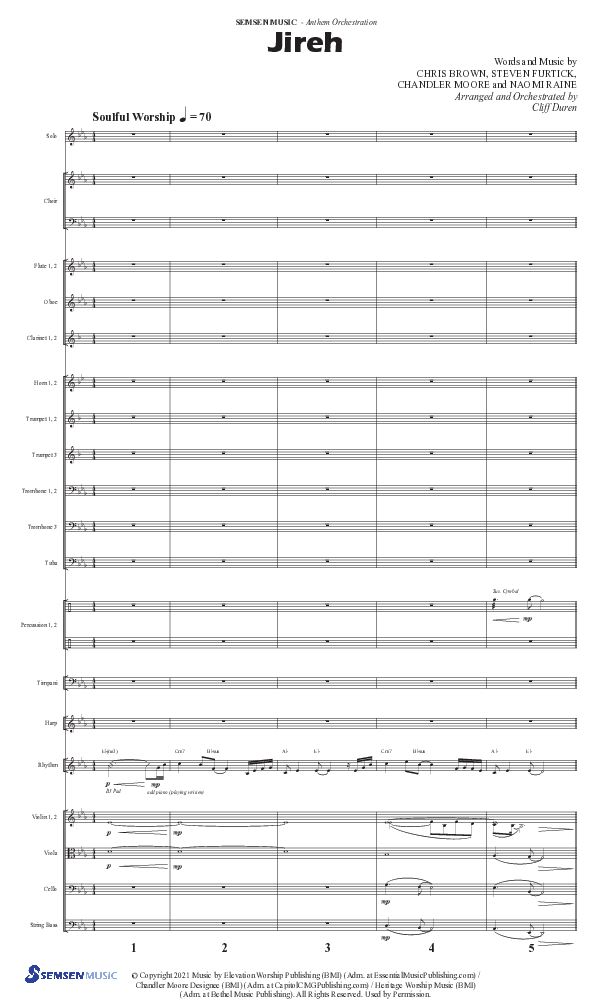 Jireh (Choral Anthem SATB) Conductor's Score II (Semsen Music / Arr. Cliff Duren)