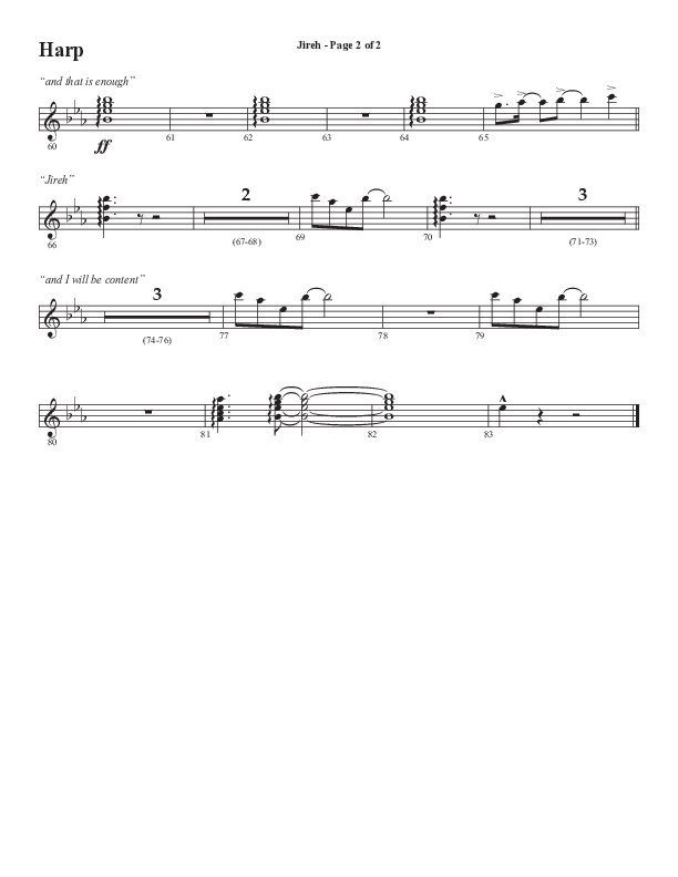 Jireh (Choral Anthem SATB) Harp (Semsen Music / Arr. Cliff Duren)