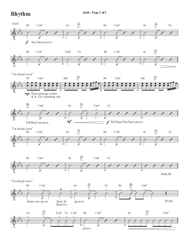 Jireh (Choral Anthem SATB) Rhythm Chart (Semsen Music / Arr. Cliff Duren)