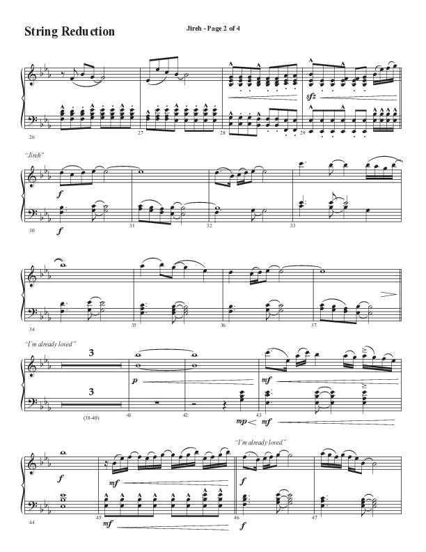 Jireh (Choral Anthem SATB) String Reduction (Semsen Music / Arr. Cliff Duren)