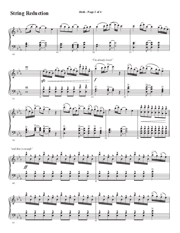 Jireh (Choral Anthem SATB) String Reduction (Semsen Music / Arr. Cliff Duren)