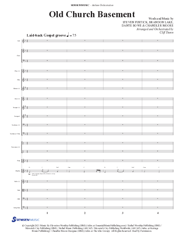 Old Church Basement (Choral Anthem SATB) Conductor's Score (Semsen Music / Arr. Cliff Duren)