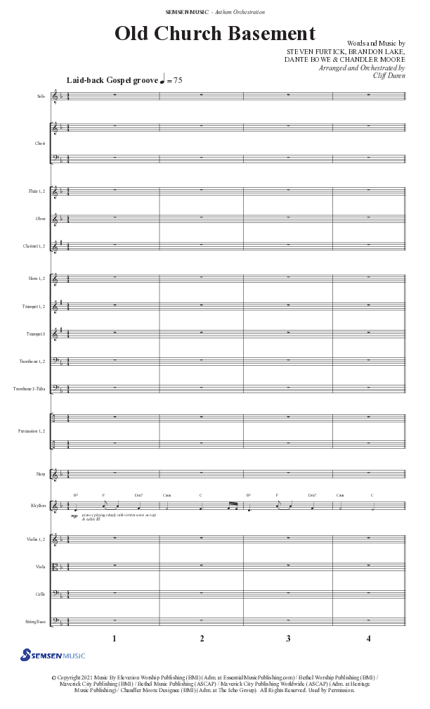 Old Church Basement (Choral Anthem SATB) Conductor's Score II (Semsen Music / Arr. Cliff Duren)