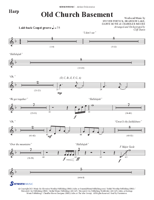 Old Church Basement (Choral Anthem SATB) Harp (Semsen Music / Arr. Cliff Duren)