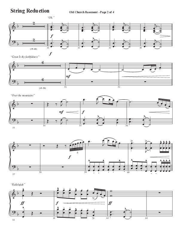 Old Church Basement (Choral Anthem SATB) String Reduction (Semsen Music / Arr. Cliff Duren)